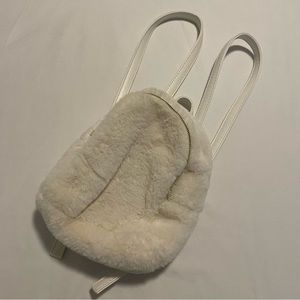 Olivia Miller White Fuzzy Mini Backpack
